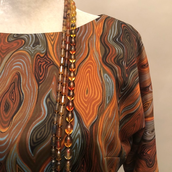 Vintage 1960βs Swirl Design Drop Waist Dress - Picture 3 of 3